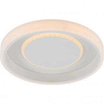 Lindby Wikani Plafón LED RGB CCT Atenuable, Lámpara de Techo Moderna en Blanco de Metal para Salón y Comedor (1 llama)