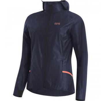 GORE WEAR R7 Chaqueta de running con capucha para mujer GORE-TEX SHAKEDRY, 36, Azul