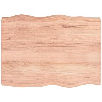 vidaXL Table Top Light Brown 80x60x(2-6) cm Treated Solid Wood Live Edge