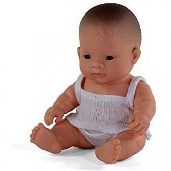 Miniland- Baby Asiática Niña 21cm Muñeco, Color Real
