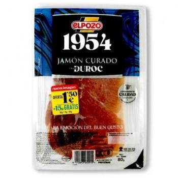 Jamón Curado en Lonchas El Pozo 80g + 10g Gratis