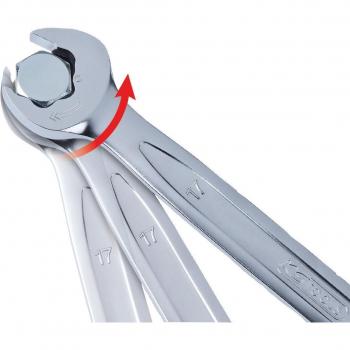 Llave combinada de carraca DUO GEARplus KS TOOLS 503.5228 con función de carraca en la llave fija 30mm, poligonal y boca de trinquete