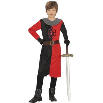 Disfraz de Caballero Medieval rojo y negro para niño