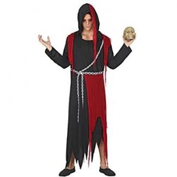ATOSA disfraz fantasma hombre adulto negro rojo XS