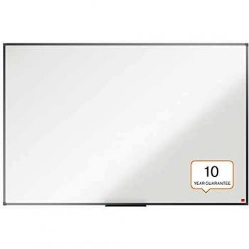 Nobo Pizarra No Magnética de Melamina, 1500 x 1000 mm, Marco de Aluminio, Fijado a la Pared con Montaje en las Esquinas, Bandeja para Rotuladores, Gama Essence, Blanco, 1915207