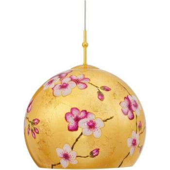Lámpara colgante de diseño LUNA en oro de 24 quilates, 1 bombilla, potencia máxima de 60W, cúpula de cristal
