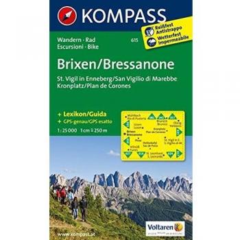 Mapa excursionista y topográfico 615 Brixen-Bressanone St. Vigil - Enneberg 1:25.000, compatible con GPS, incluye DVD-ROM con rutas de senderismo y ciclismo