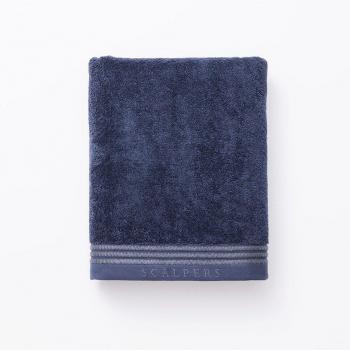 Toalla de baño a rayas 90x150cm 100% algodón con logo bordado navy, diseño mediterráneo - Colección Scalpers Home