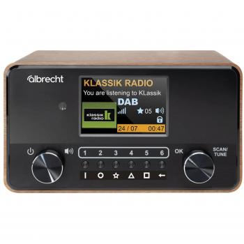Radio de mesa Albrecht DR 866 DAB+, FM, Bluetooth, con teclas táctiles, salida de voz y función despertador
