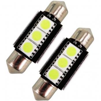 Set de 2 Bombillas LED para Coche C5W 36mm, Luz de Posición, DC 12V, Color Blanco