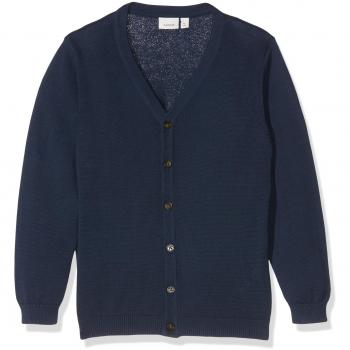NAME IT Nkmvalant Ls Knit Card Noos, Chaqueta Punto para Niñas, Azul
