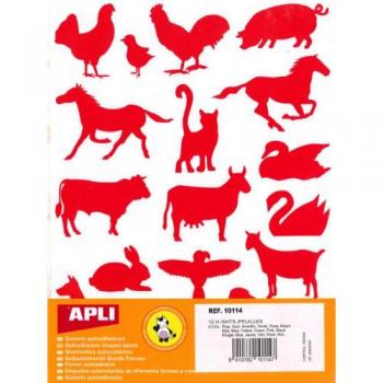 Bolsa de Gomets Adhesivos Permanentes de Animales de Granja en Diferentes Colores (10 Uds)