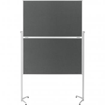 Mesa de Moderación Plegable Evolution Plus 120x150 cm con Fieltro Gris y Ruedas