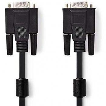 Cable VGA Macho-Macho 10m Negro con Conectores Niquelados y Resolución Máxima de 1280x768