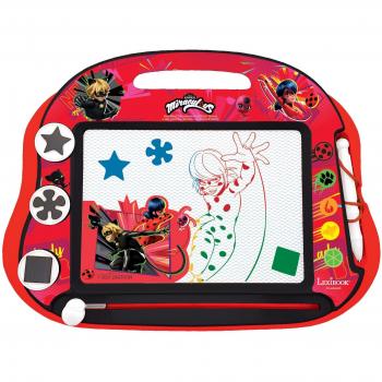 LEXIBOOK - Pizarra mágica multicolor, Formato A5 con accesorios magnéticos para dibujar, Ladybug