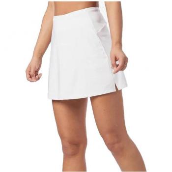 Falda de pádel Wilson Team Flat Front blanco mujer, diseño plano en la parte delantera, tejido ligero y transpirable, ideal para el deporte, con cintura elástica para mayor comodidad