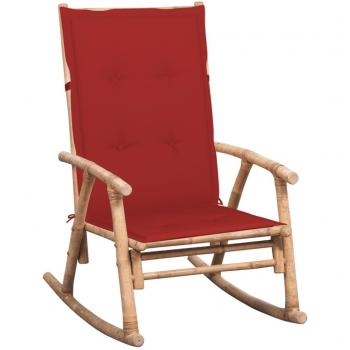 Bamboo Rocking Chair with Cushion 120 x 50 x 4 cm