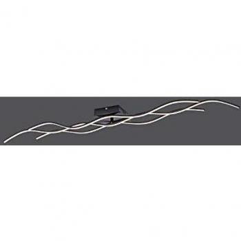 Plafón LED Wave 3.000K 137,5x16cm negro con diseño moderno y luz cálida