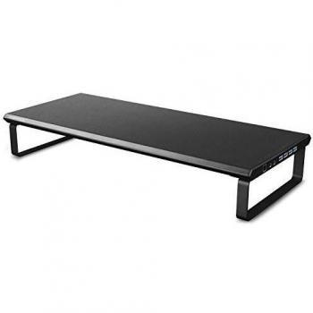 DEEPCOOL Soporte Monitor Inteligente, Elevador Ajustable para Pantallas de Ordenador/Portátil con 4 Puertos USB 3.0 y Audio