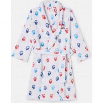 Bata de algodón para niño con estampado de caras de Spiderman, marca Cotton Juice