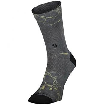 Scott Calcetines Trail Vertical Crew Gris Unisex Adulto, Dark Grey/MUD Green, Talla 39-41 (M), diseño para trail running, material transpirable y de secado rápido, refuerzo en el talón y la
