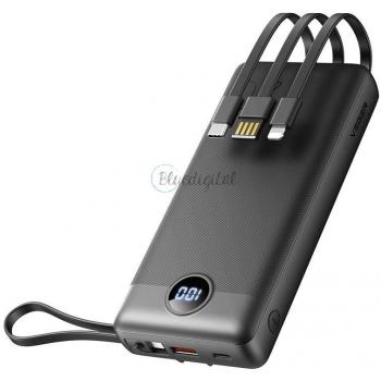 Power Bank Veger C20 - 20,000mAh (Micro USB + Tipo C + Lightning) Carga Rápida Negra