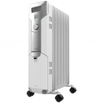 Cecotec ReadyWarm 7000 Space Radiador de Aceite 1500W, 7 Módulos, Color Blanco, Bajo Consumo, 3 Niveles de Potencia, Recogecables, Sistema de Seg
