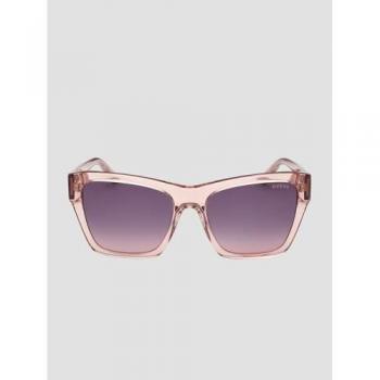 Guess GU00113 Shiny Beige Polarized Sunglasses with Violet Lenses for Women