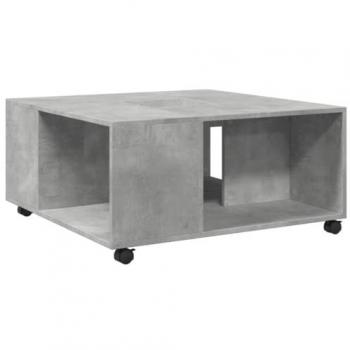 Mesa de centro madera de ingeniería gris hormigón 80x80x40 cm