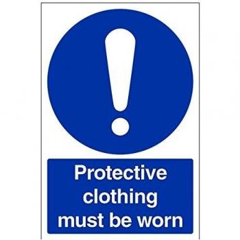 VSafety Protective Clothing Must Be Worn - Cartel de protección