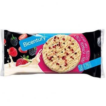 Bicentury Tortitas de Arroz con Chocolate Blanco y Frutos Rojos, 184g