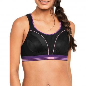 Shock Absorber Ultimate Run Sujetador de Deporte, Mujer, Negro y Morado, 30D