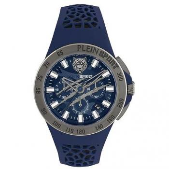 Plein Sport Thunderstorm Chrono Watch, Blue, Male, Size: ONE SIZE