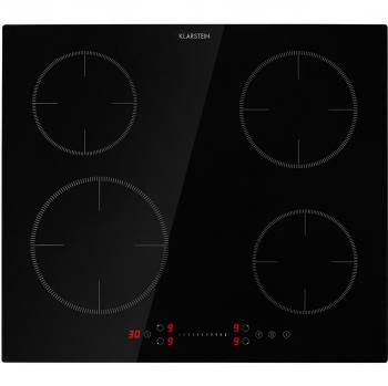 Klarstein Virtuosa EcoAdapt Placa de Inducción 4 Zonas 7200W Vidrio Negro