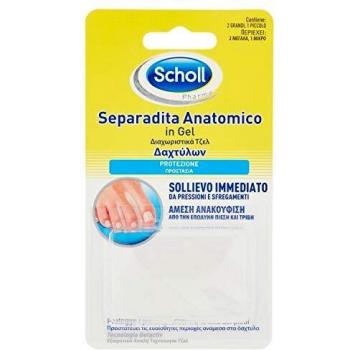 Scholl - Separador anatómico de dedos, de gel, 3 unidades