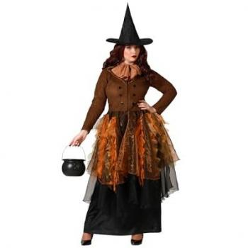 Disfraz de Bruja Marrón para Mujer con Sombrero - Talla XS