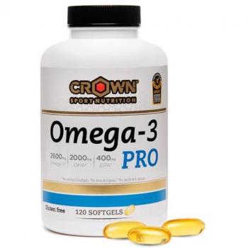 Crown Sport Nutrition Omega-3 Pro 120 Perlas - Suplemento de aceite de pescado en forma de triglicéridos (TG) con 2600mg por dosis, Doping Free, que contribuye a la reducción de la