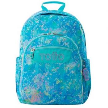 Mochila Escolar Adaptable a Carro TOTTO Acuareles - Glitter, Capacidad 20 L, Bolsillo para PC de 14, Bolsillos para Botella, Espaldar Ergonómico con Flujo de Aire,