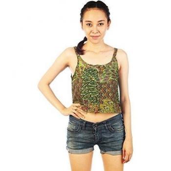 Lofbaz para Mujeres Camiseta con Tirantes de Hombro Design #1 Verde XL