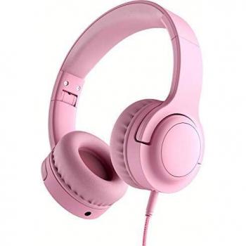 PICUN Q2 Auriculares para niños con Cable Plegable con función de limitación de Volumen y Uso compartido Jack de 3,5 mm - Rosa