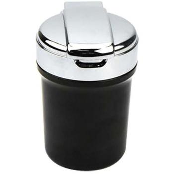niceeshop(TM) Negro/ Plata Universal Cenicero Creativa Soporte de Ceniza Cigarrillo LED de la Moda de Versión Mejorada para Coche