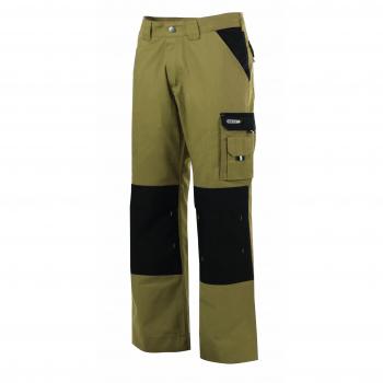 Pantalón de Trabajo BOSTON Beige/Negro con Rodilleras, Talla XL, Dassy
