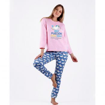 Pijama Manga Larga Unicorn para Mujer de Mr. Wonderful