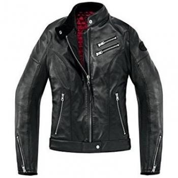 Moto motocicleta Spidi que Cafe Carrera chaqueta de piel estilo clásico Touring Armour chaqueta – black-special Fin, negro, UK 16