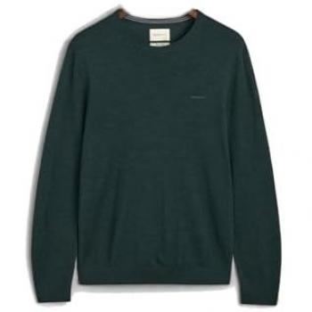 Jersey de Hombre Gant en Lana Merino Extrafina Verde Tartan con Cuello Redondo - Talla XL