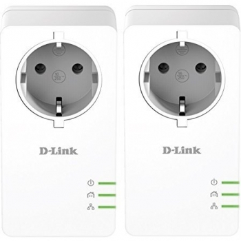Kit de Adaptadores Powerline D-Link DHP-P601AV AV2 1000Mbps con Enchufe Directo y Puerto Gigabit, Pack de 2, Blanco