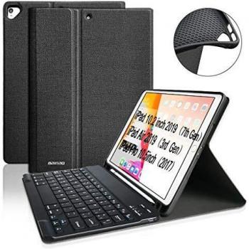 BAIBAO Teclado para iPad 10.2 2019, Funda Teclado para iPad Air 3 10.5 Teclado Inalámbrico para iPad Pro10.5 con Teclado Bluetooth Español,Funda para iPad 7 generacióncon con Teclado Desmontable