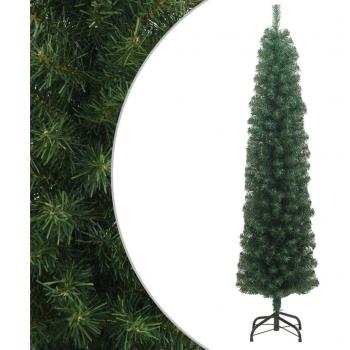 vidaXL Slim Artificial Christmas Tree with Stand Green 210 cm PVC