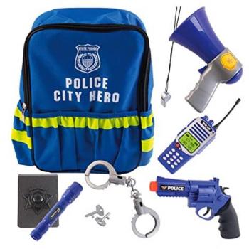 Mochila de Policía Tachan con 7 Accesorios, Color Azul (CPA Toy Group Trading S.L. 746T00535)