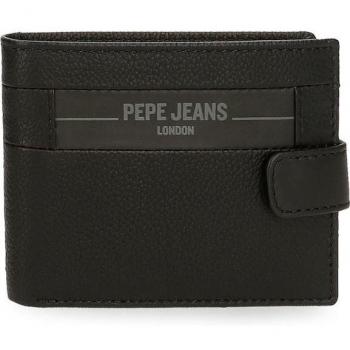 Cartera vertical Pepe Jeans Checkbox Negro con cierre de click